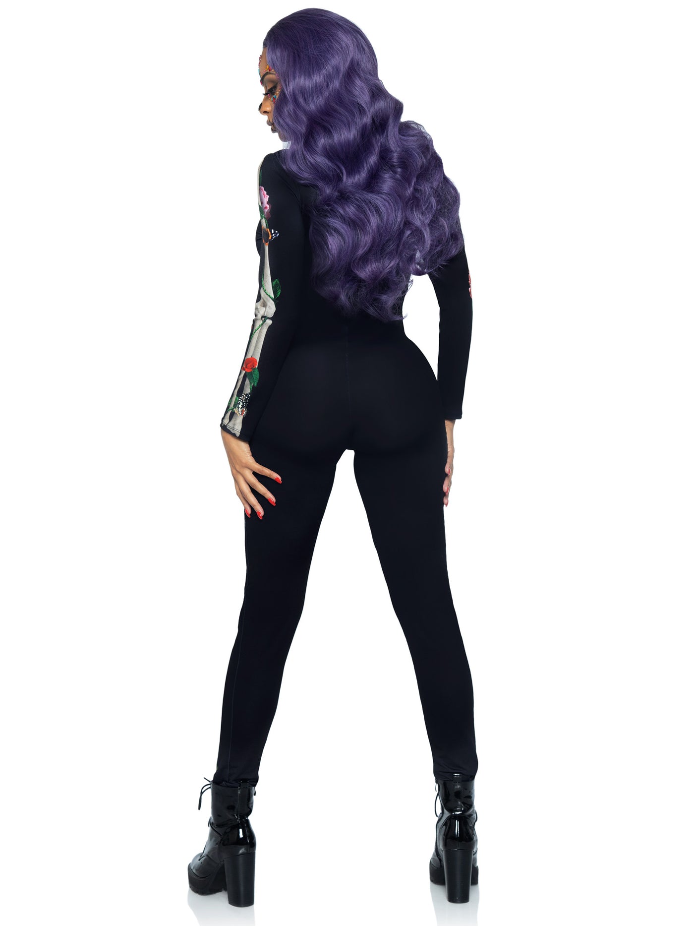 3d Realistic Floral Skeleton Catsuit