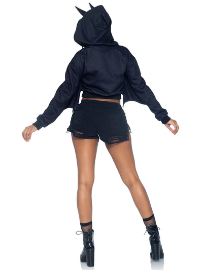 Bat Cropped Hoodie