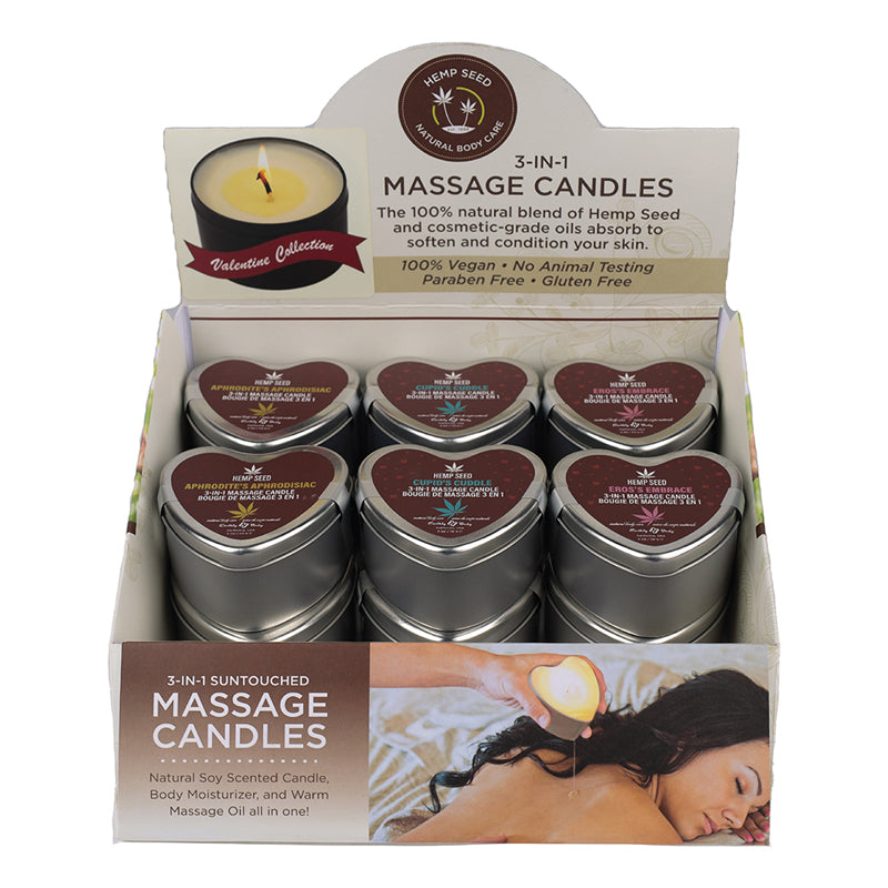 Earthly Body Pre-Pack 2024 Valentines Day Candle 12-Piece Display and Tester 4 oz.