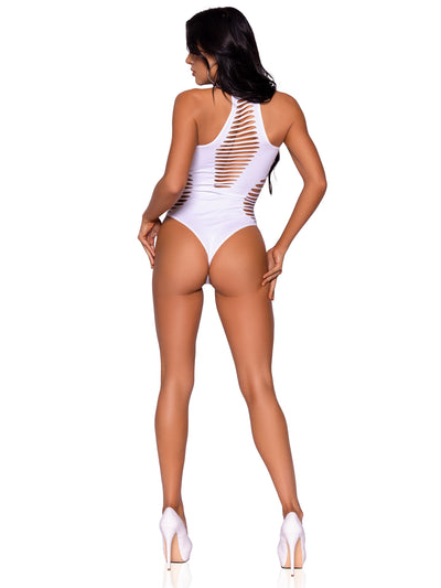 Seamless Shredded Racer Back Thong Bodysuit