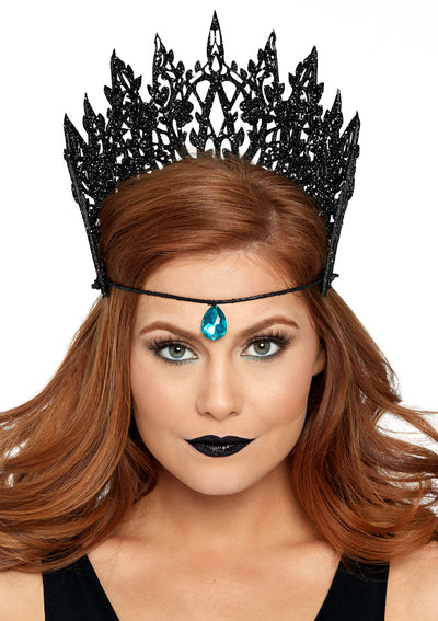 Glitter Die Cut Crown With Jewel Accent