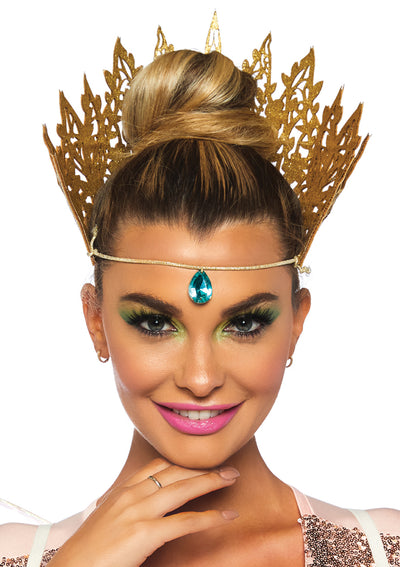 Glitter Die Cut Crown With Jewel Accent