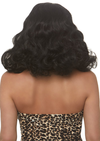 16" Retro Bang Curly Bob Wig