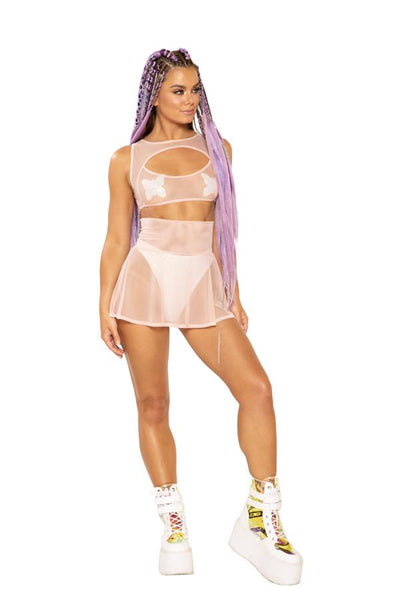 Mesh Skater Skirt