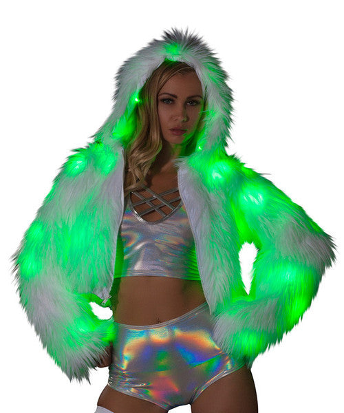Light-Up Hooded Cropped Jacket