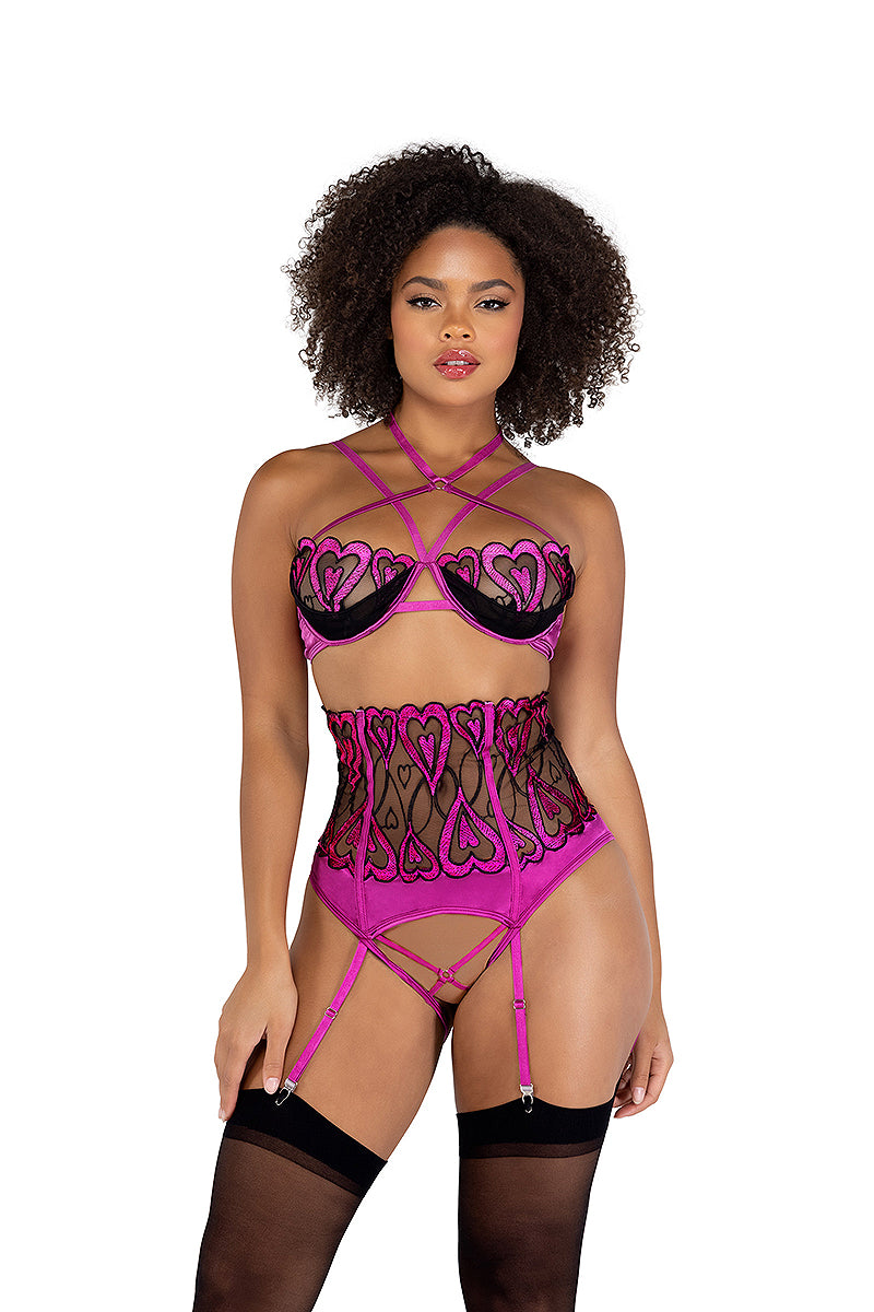 2-Piece Sweetheart Crotchless Bra set