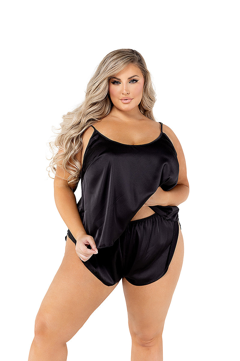 2-Piece Soft Satin Tulip Short Set