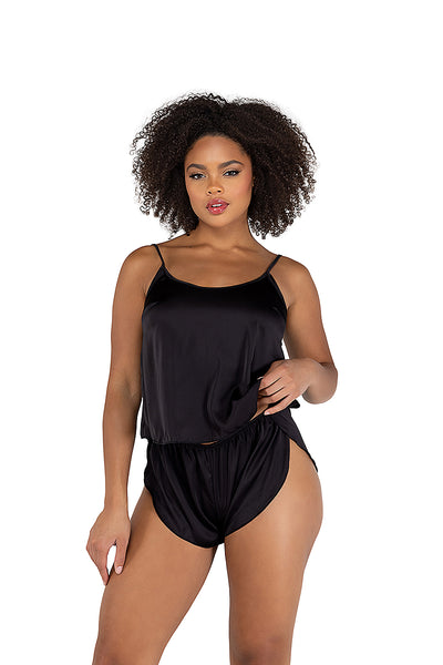 2-Piece Soft Satin Tulip Short Set