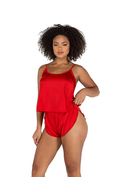 2-Piece Soft Satin Tulip Short Set