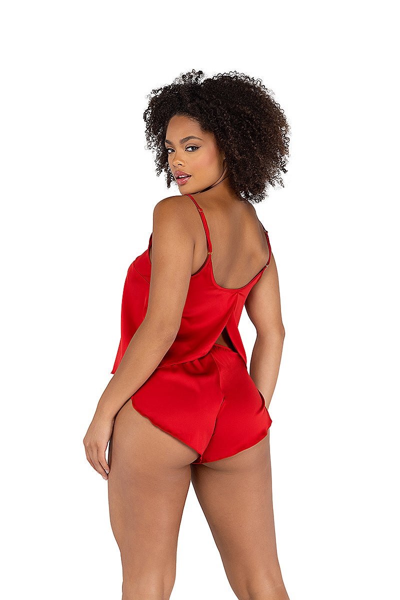 2-Piece Soft Satin Tulip Short Set