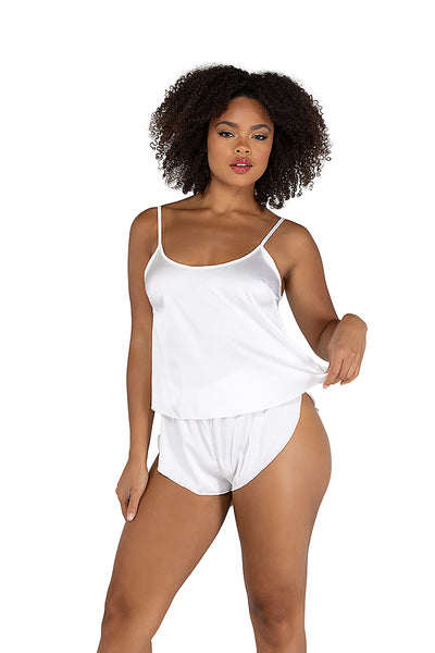 2-Piece Soft Satin Tulip Short Set