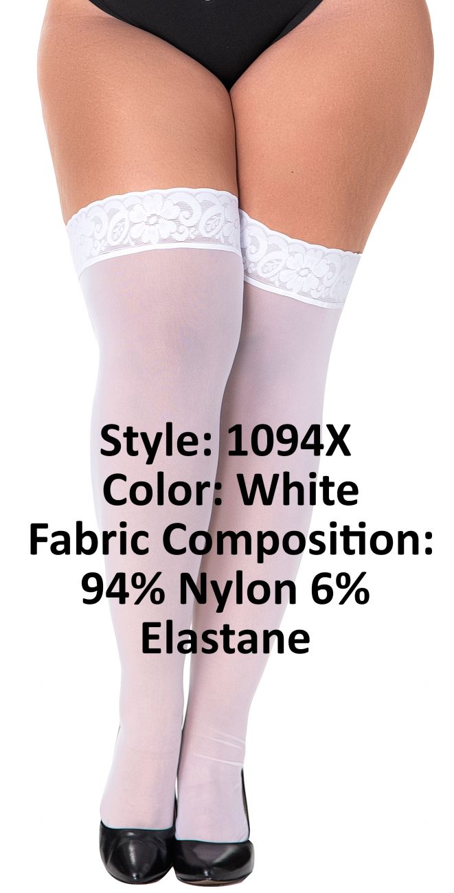 Mesh Thigh Highs Color White