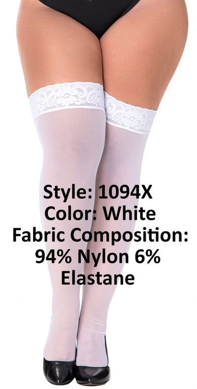 Mesh Thigh Highs Color White