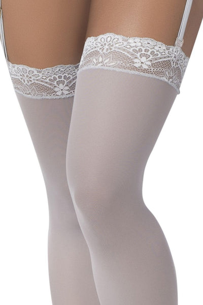 Mesh Thigh High Stockings Color Shoreline Gray