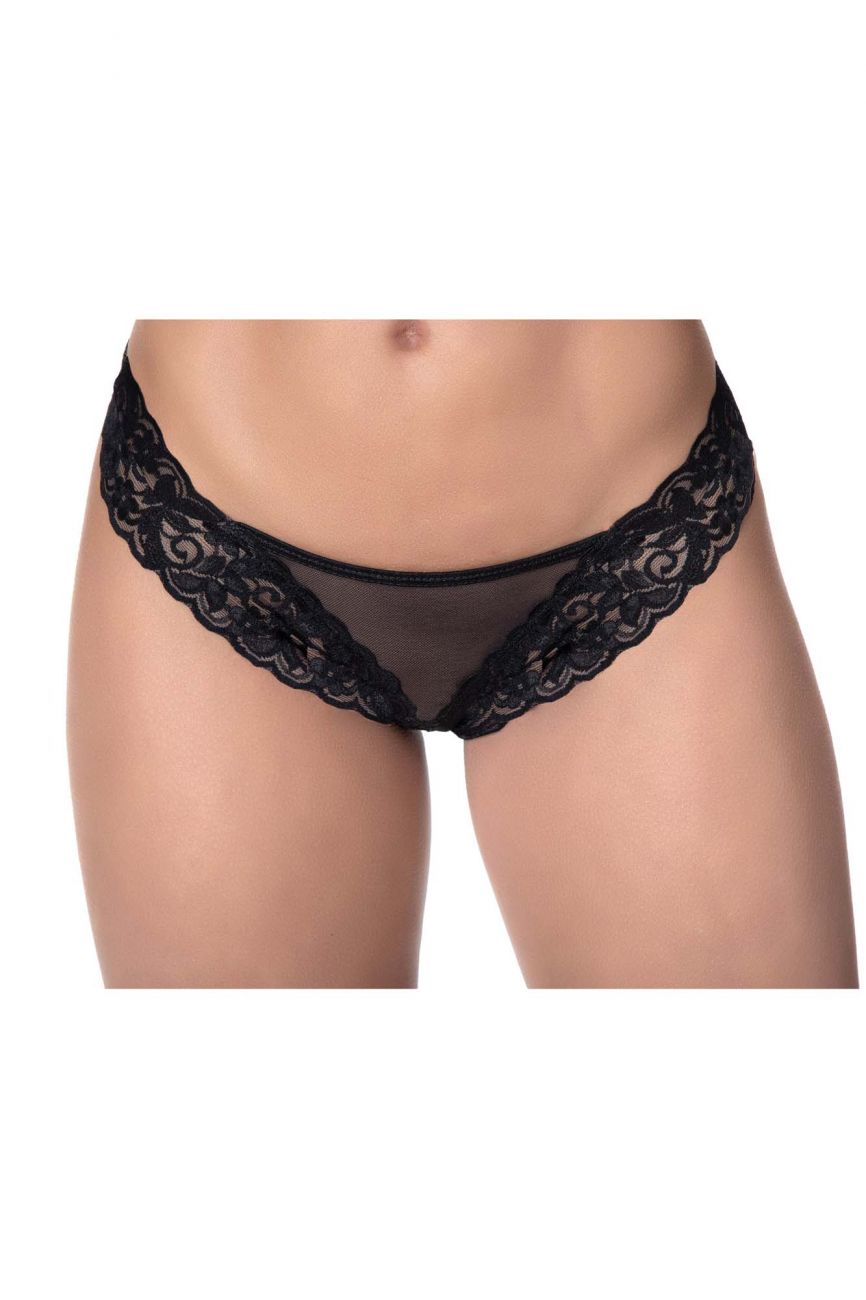 Lace And Mesh Panty Color Black