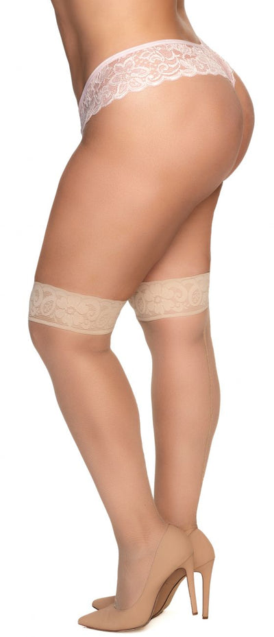 Mesh Thigh Highs Color Nude