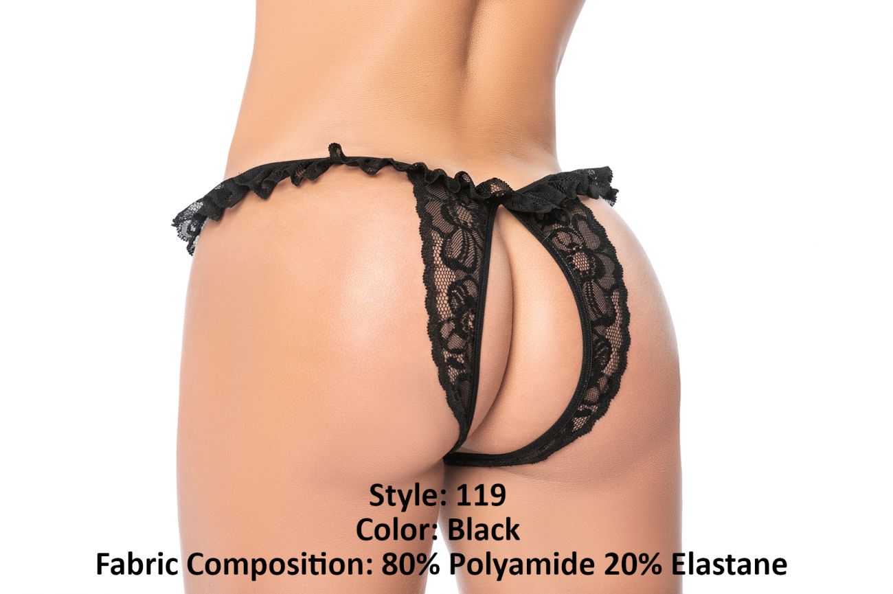 Lace Peek-A-Boo Panty Color Black