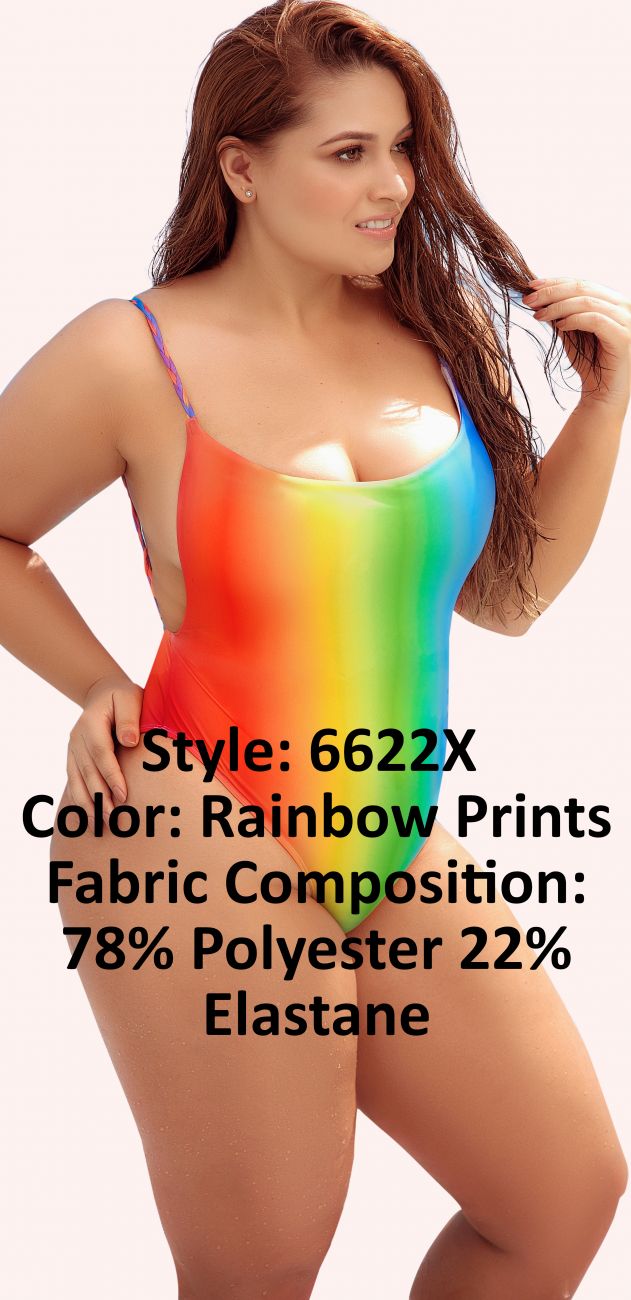 One Piece Swimsuit Color Rainbow Prints
