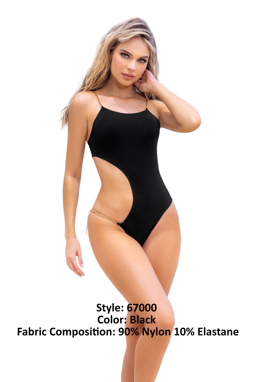 One Piece Swimsuit Color Black