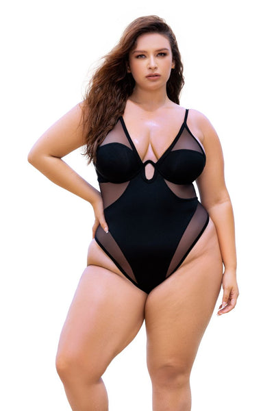 Underwired One Piece Swimsuit Color Black