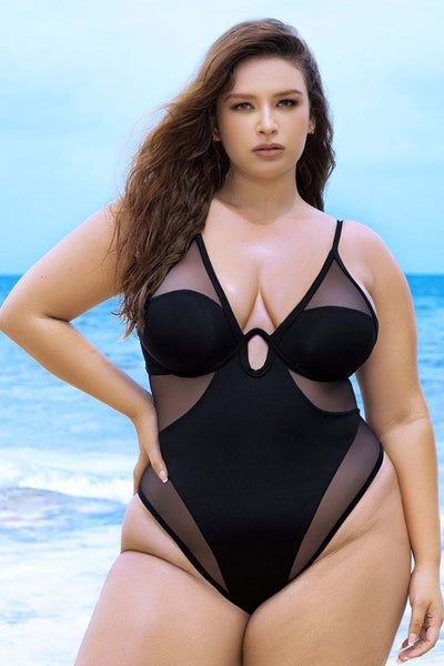 Underwired One Piece Swimsuit Color Black