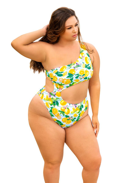 One Piece Swimsuit Color Citrus Print