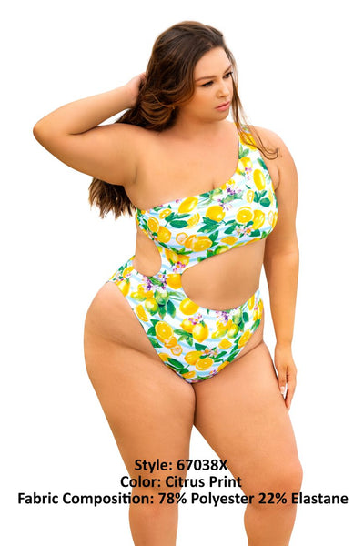 One Piece Swimsuit Color Citrus Print