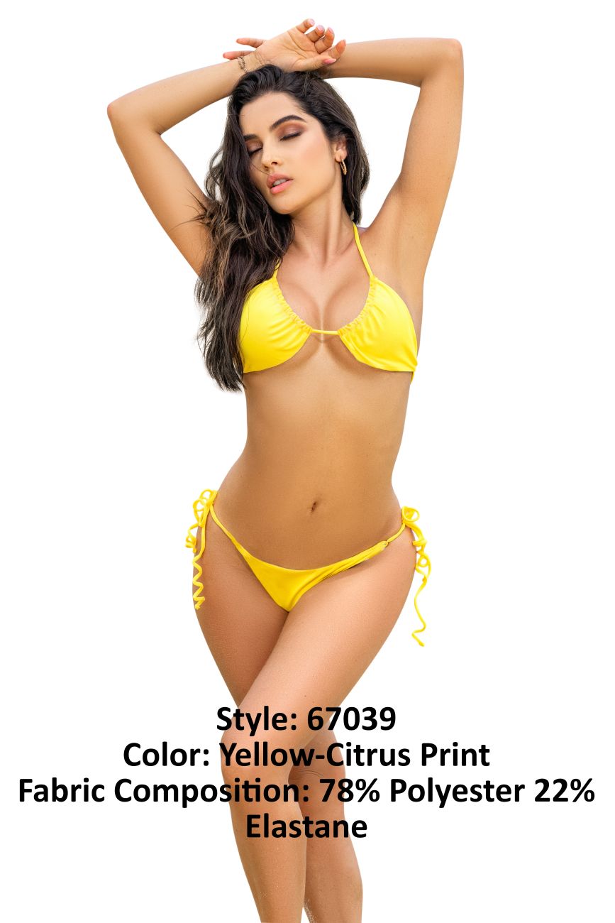 Reversible Bikini Color Yellow-Citrus Print