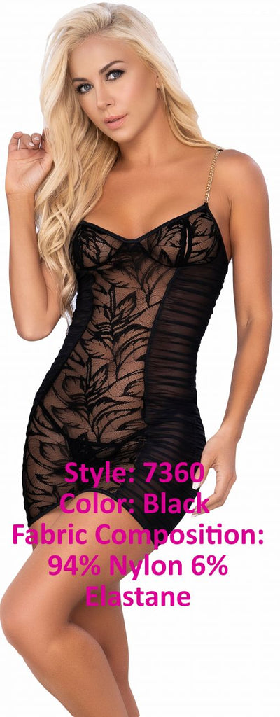 Peek-A-Boo Babydoll Color Black