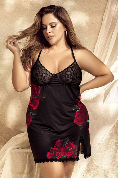Babydoll Color Black-Flower