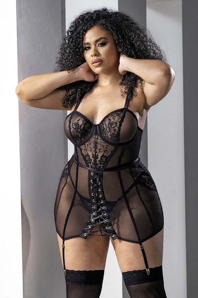 Babydoll With Matching G-String Color Black