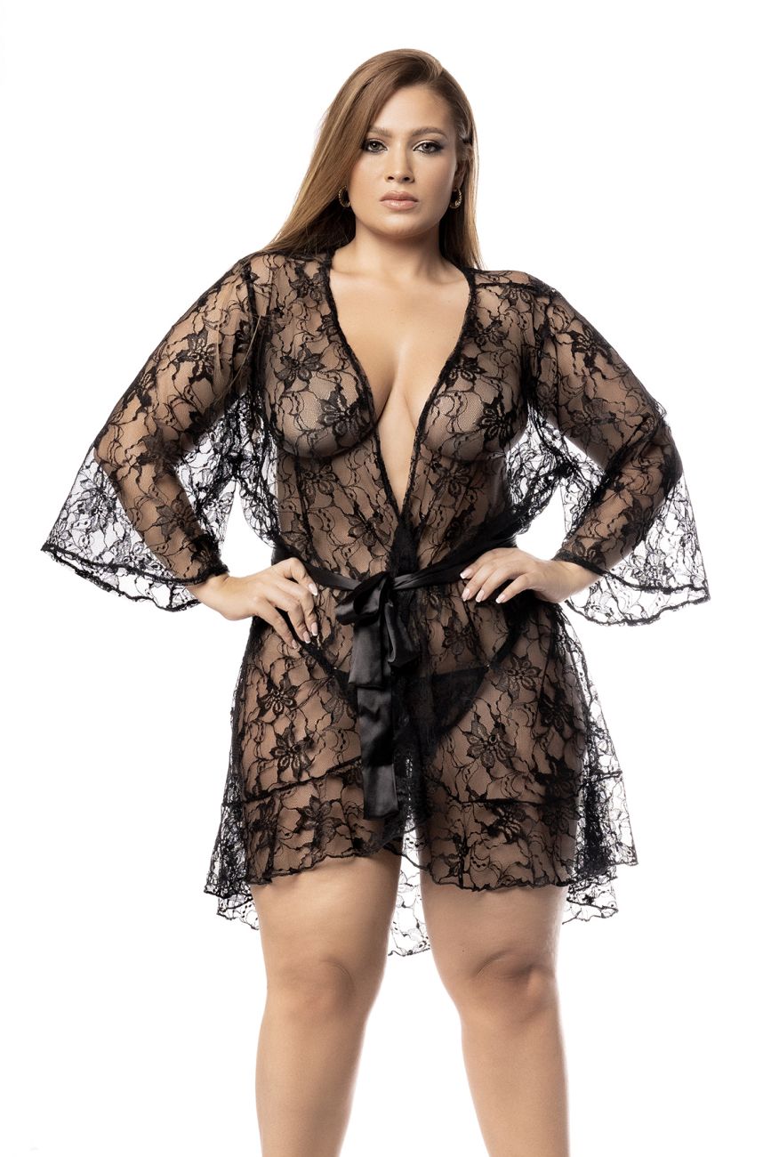 Robe With Matching G-String Color Black