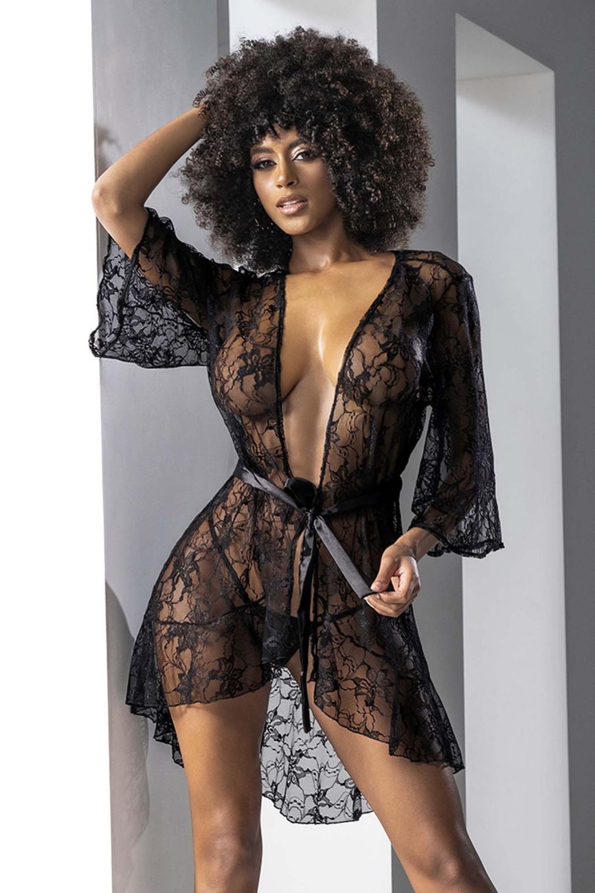 Robe With Matching G-String Color Black