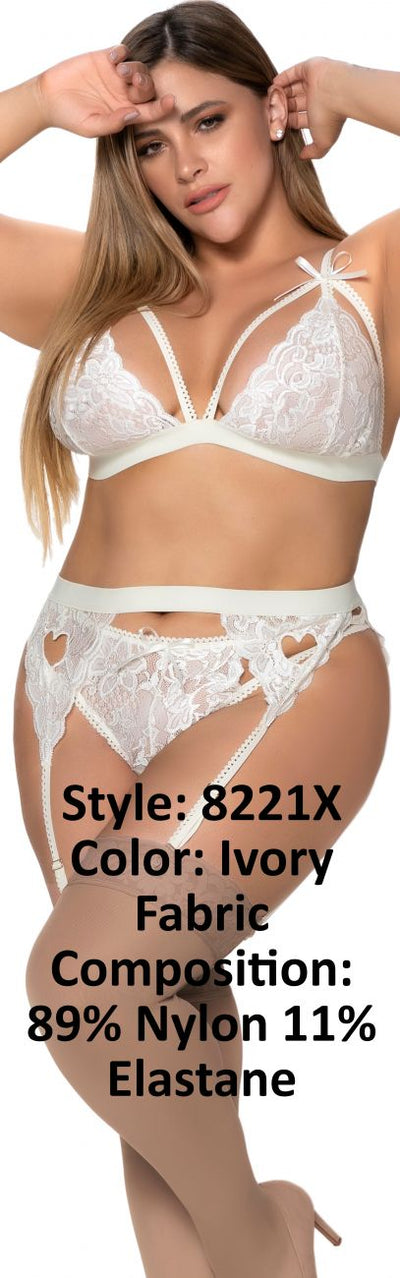 Three Piece Garter Set Color Ivory