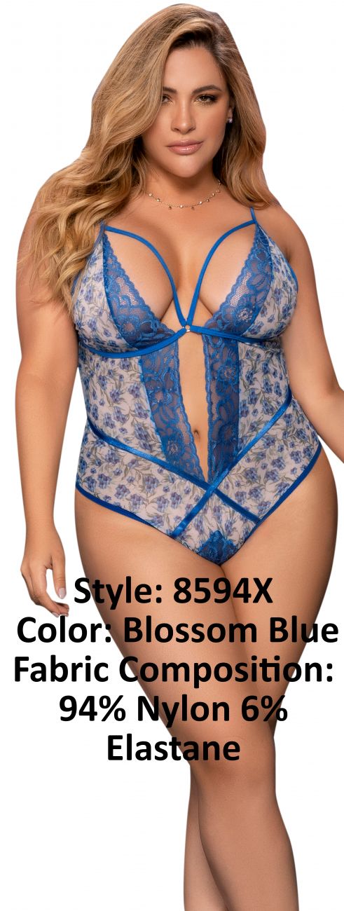 Crotchless Teddy Color Blossom Blue