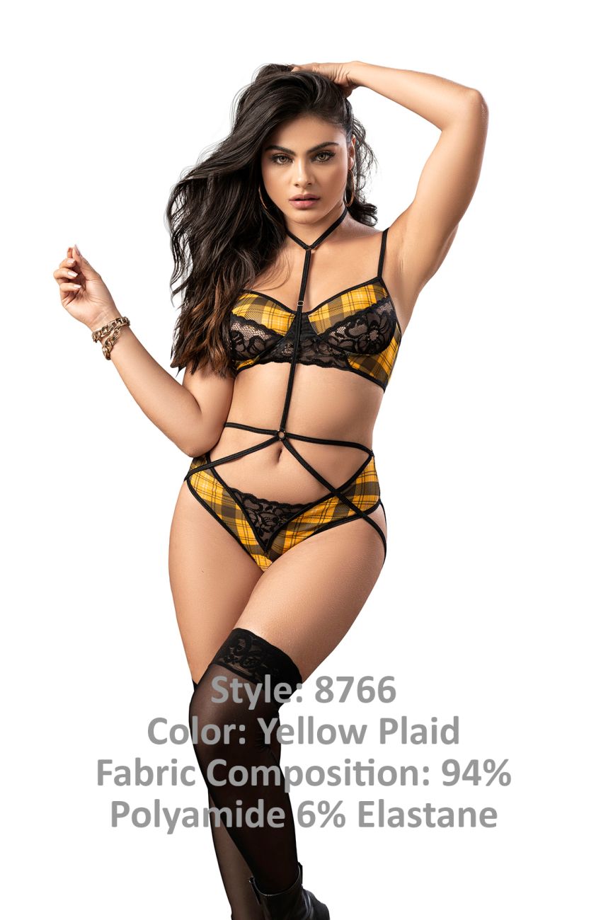 Two Piece Set Color Yellow Plaid