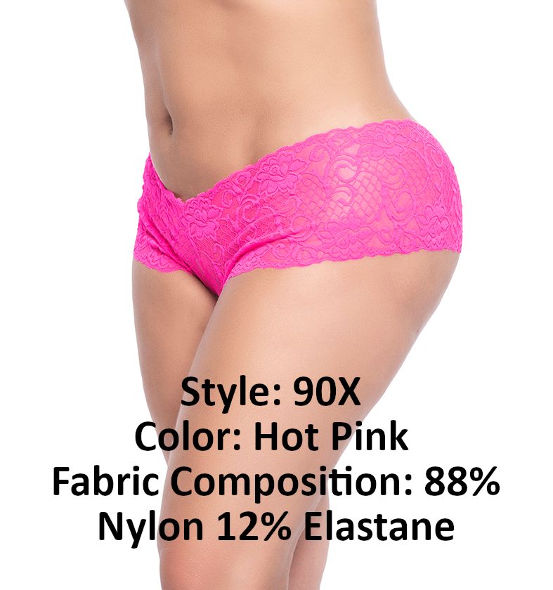 Lace Boyshort Color Hot Pink