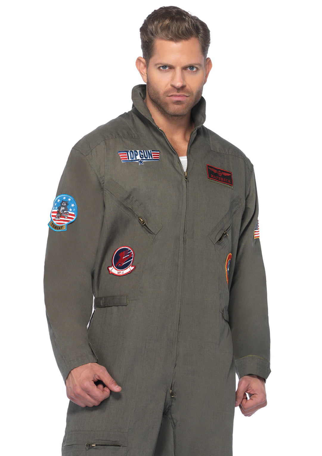 Top Gun Men's Flight Suit,zipper Front Flight Suit 