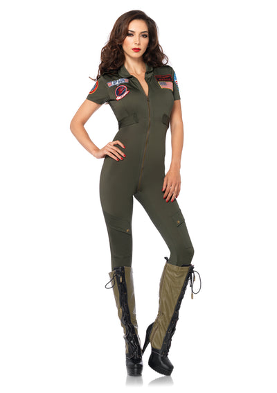 Top Gun Flight Suit,spandex Catsuit With Interchangeable Name Badges