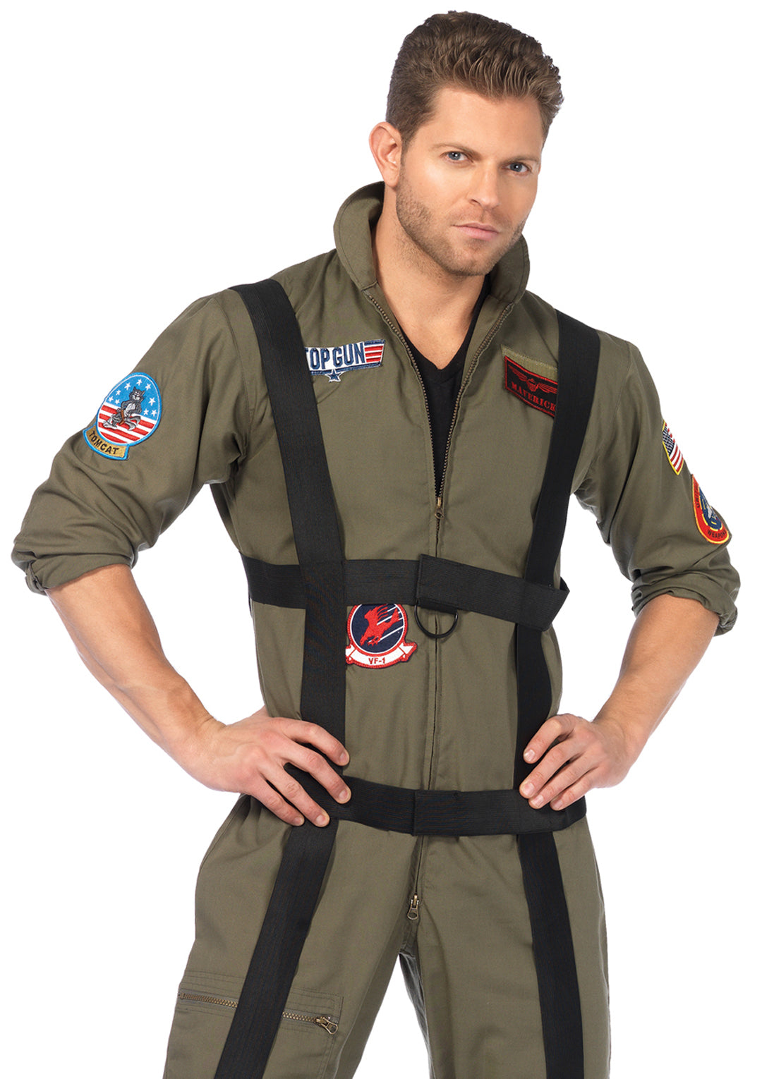 3-piece Top Gun Paratrooper,flight Suit,interchangeable Badges,harness