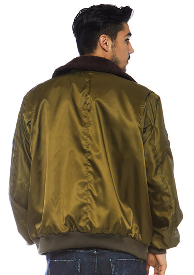 Top Gun Men's Nylon Bomber Jacket With Interchangeable Name Badges