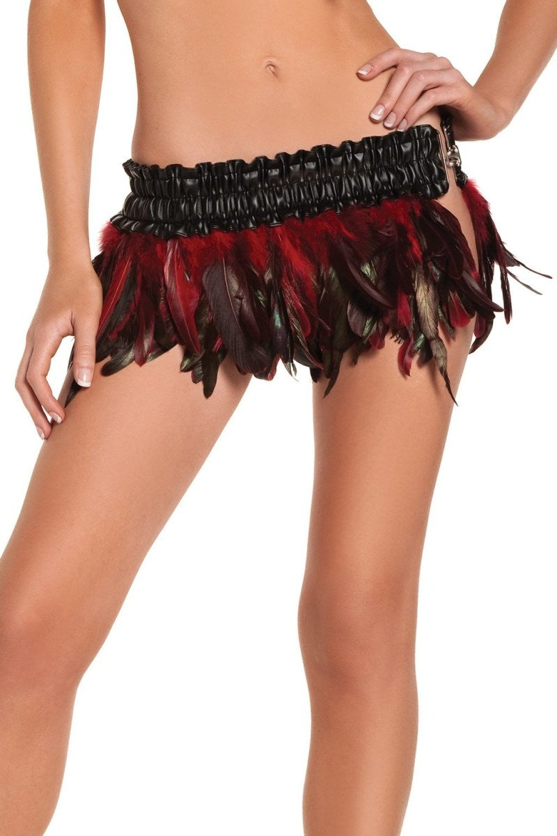 Turkey Exotic Feathers Skirt - Red