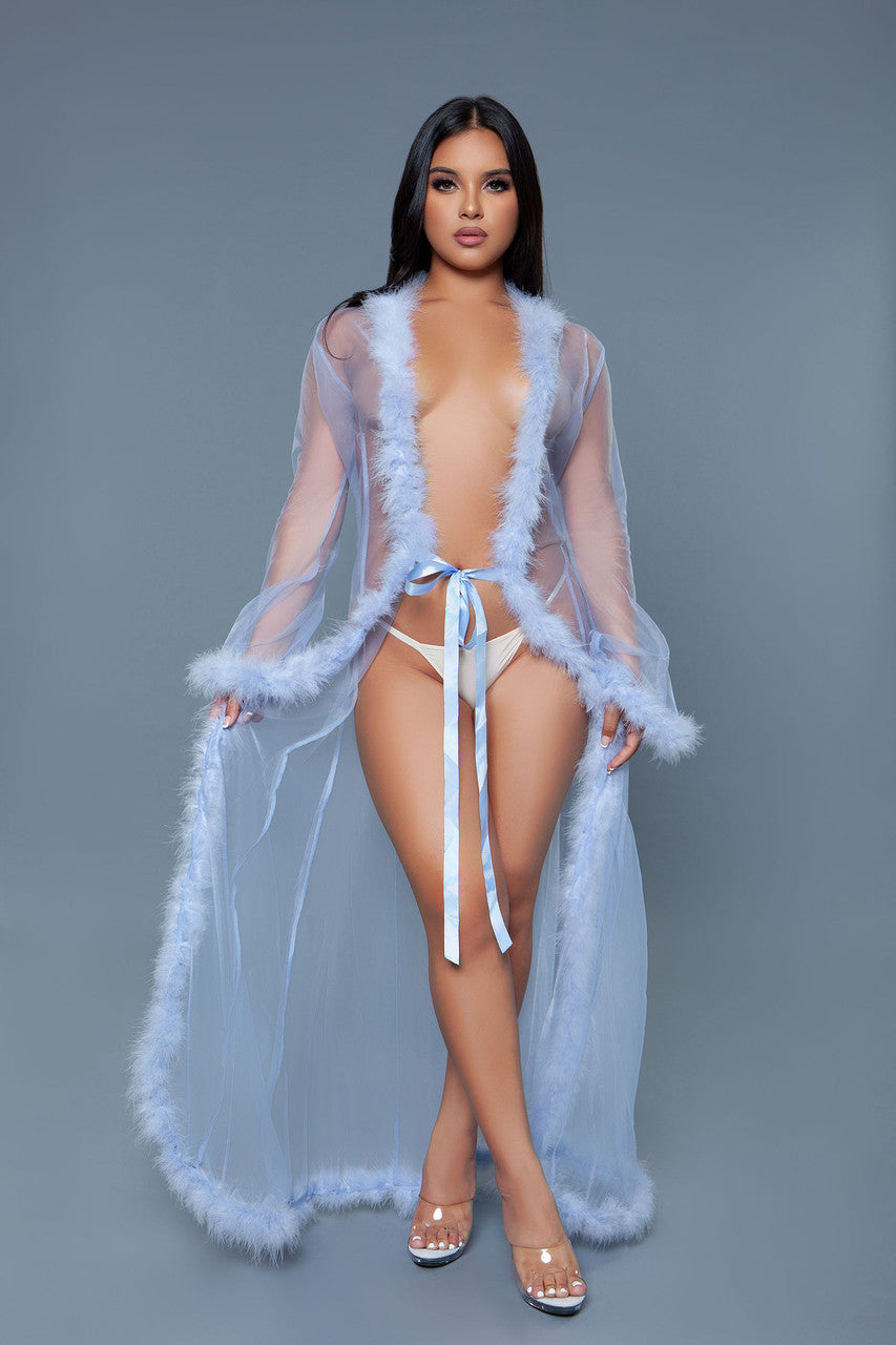 Marabou Robe Periwinkle