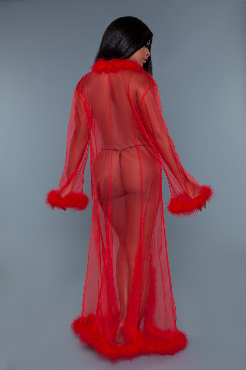 Marabou Robe Red