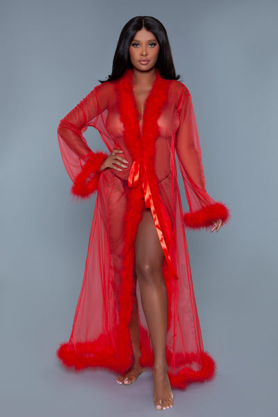 Marabou Robe Red