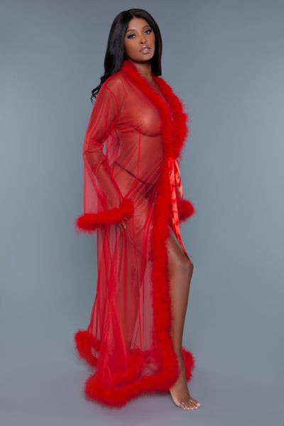 Marabou Robe Red