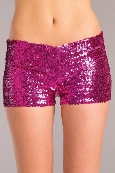Sequin Booty Shorts - Hot Pink