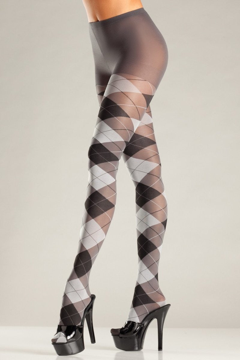 Argyle Pantyhose - Grey