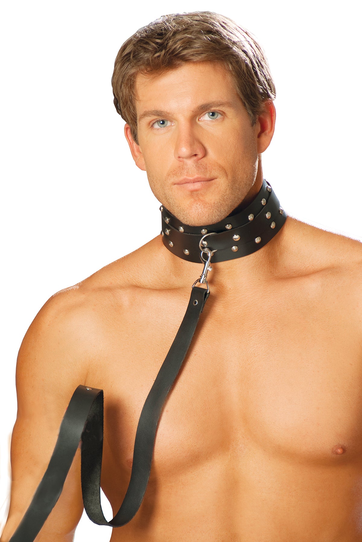 Leather Collar With Studs And O